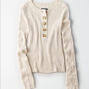American Eagle Henley Sweater with Buttons